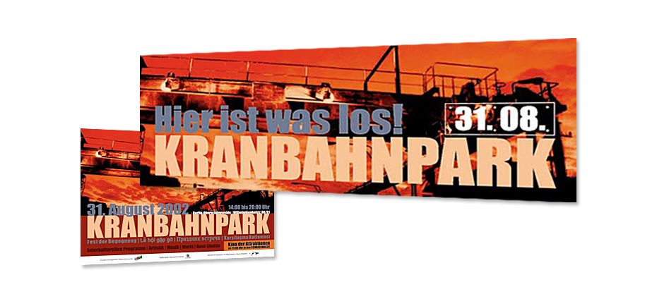 Banner + Plakat Kranbahnpark